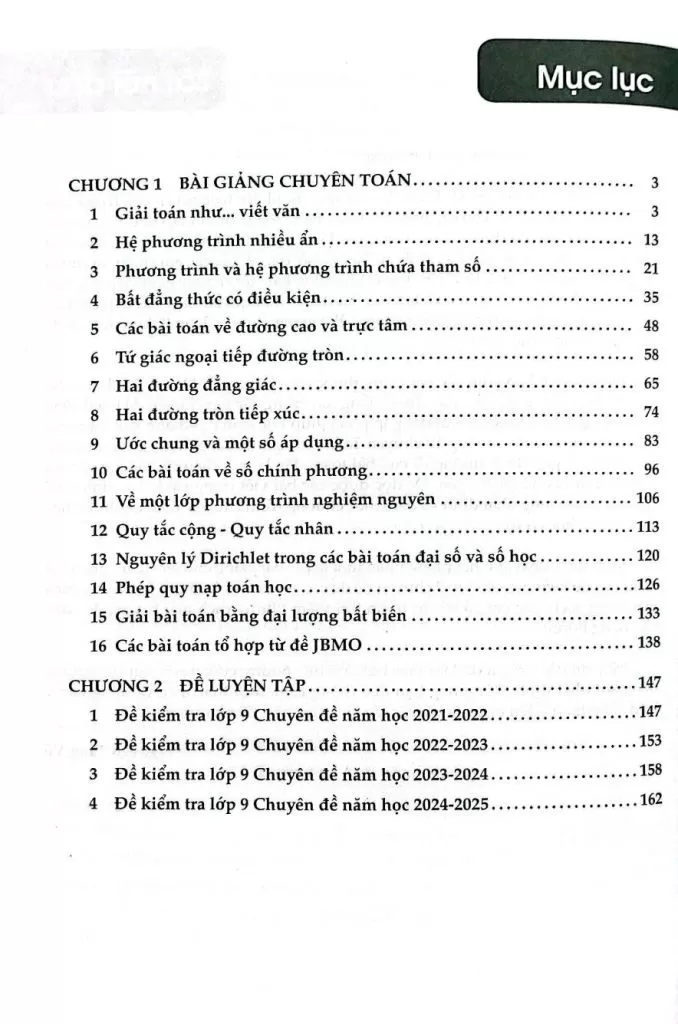 BÀI GIẢNG CHUYÊN TOÁN LỚP 9 THEO CHUYÊN ĐỀ - DÀNH CHO HỌC SINH NĂNG KHIẾU (Dùng chung cho các bộ SGK hiện hành)